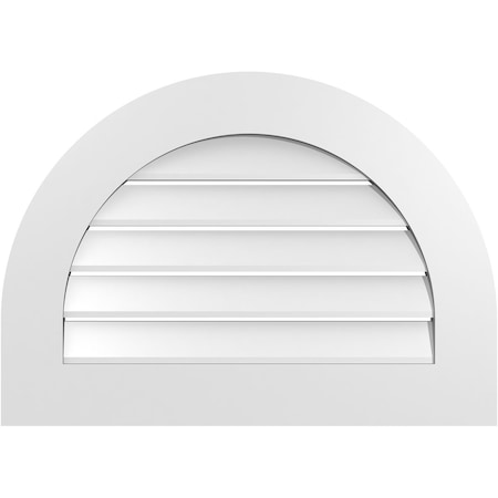 Ekena Millwork Round Top Surface Mount PVC Gable Vent: Functional, w/ 3-1/2"W x 1"P Standard Frame, 28"W x 20"H GVPRT28X2001SF